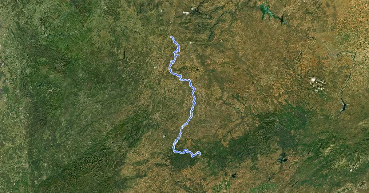 Маршрут GR45 - Grande Rota do Vale do Côa на спутниковом снимке