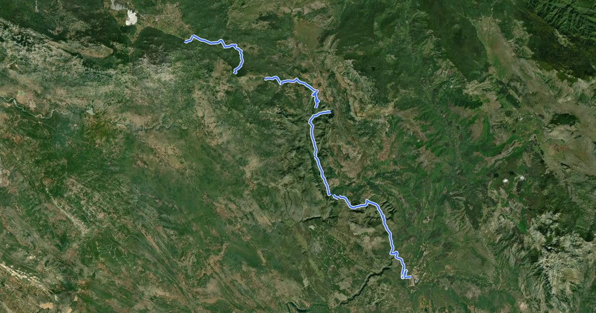 Маршрут Gračac - Zrmanja - Krka на спутниковом снимке