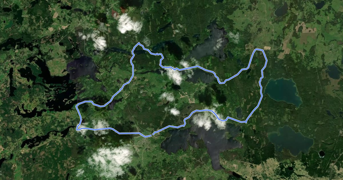 Маршрут Gražutės didysis dviračių trasos žiedas на спутниковом снимке