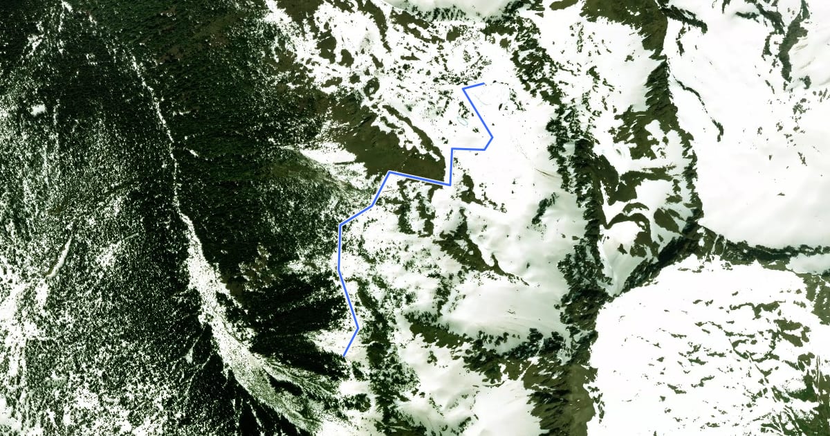 Маршрут Grace Lakes Trail на спутниковом снимке