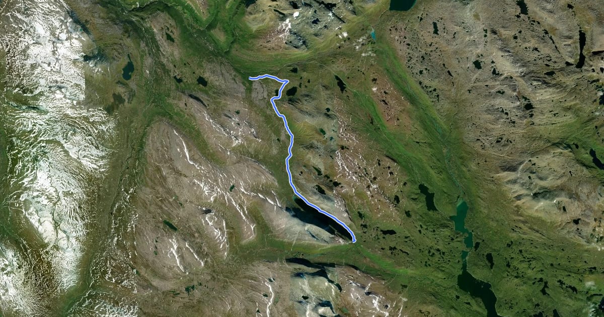Маршрут Graddis fjellstue - Guijaurestugan на спутниковом снимке