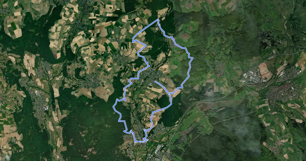 Маршрут Graf-von-Roedern Rundwanderweg на спутниковом снимке