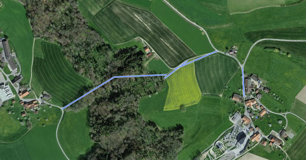 Маршрут Grafenried - Oberried на спутниковом снимке