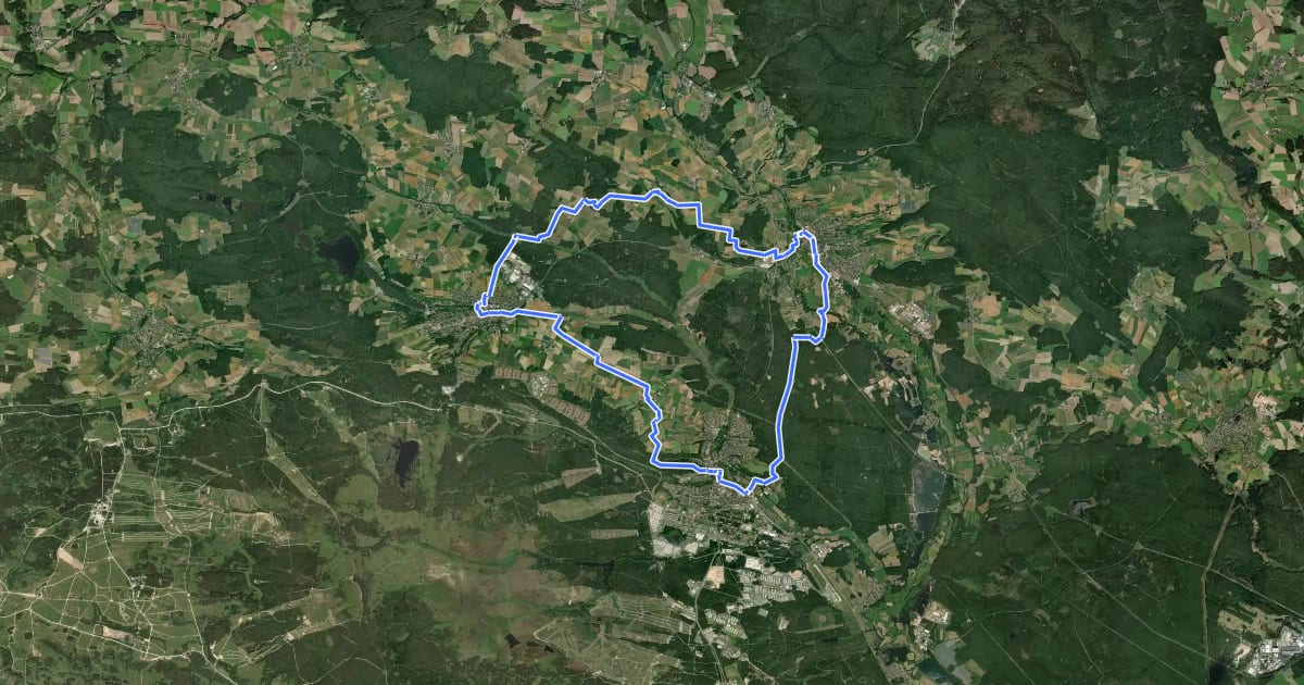 Маршрут Grafenwöhr Gründerweg на спутниковом снимке