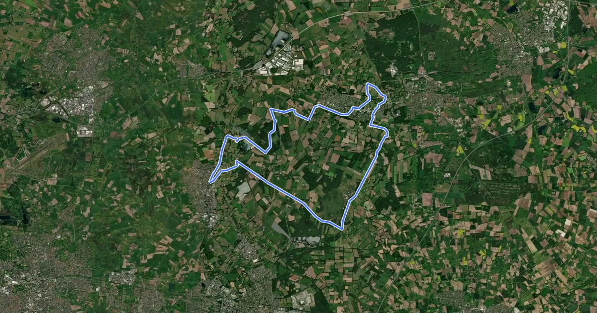 Маршрут Grafschafter Fietsentour, Rundroute 1 на спутниковом снимке