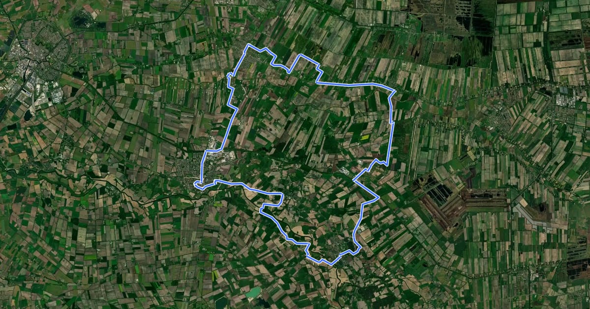 Маршрут Grafschafter Fietsentour, Rundroute 11 на спутниковом снимке