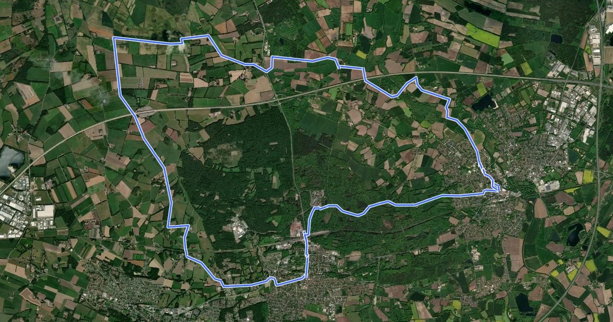 Маршрут Grafschafter Fietsentour, Rundroute 2 на спутниковом снимке
