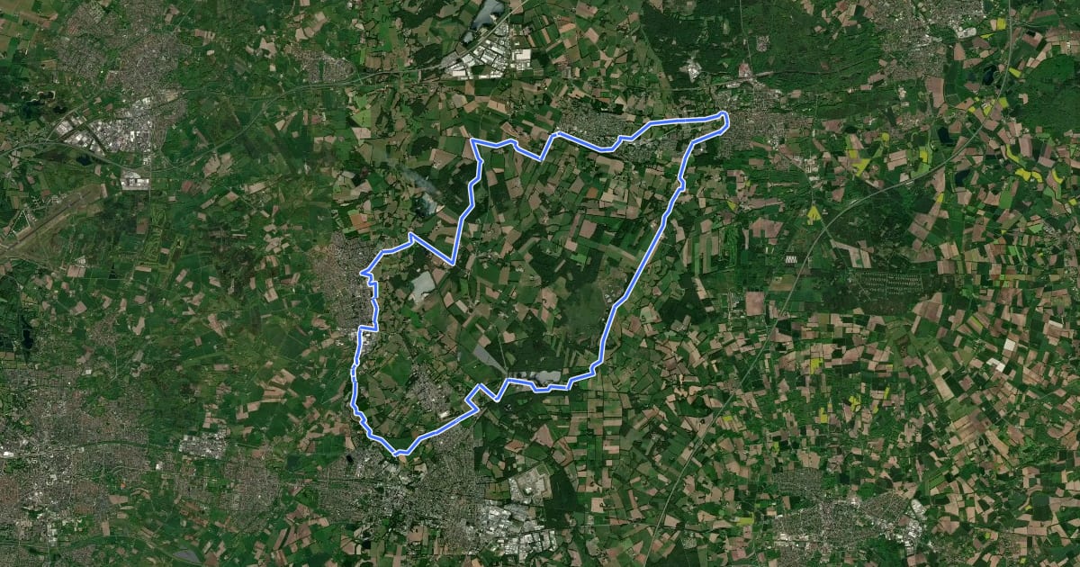 Маршрут Grafschafter Fietsentour, Rundroute 24 на спутниковом снимке