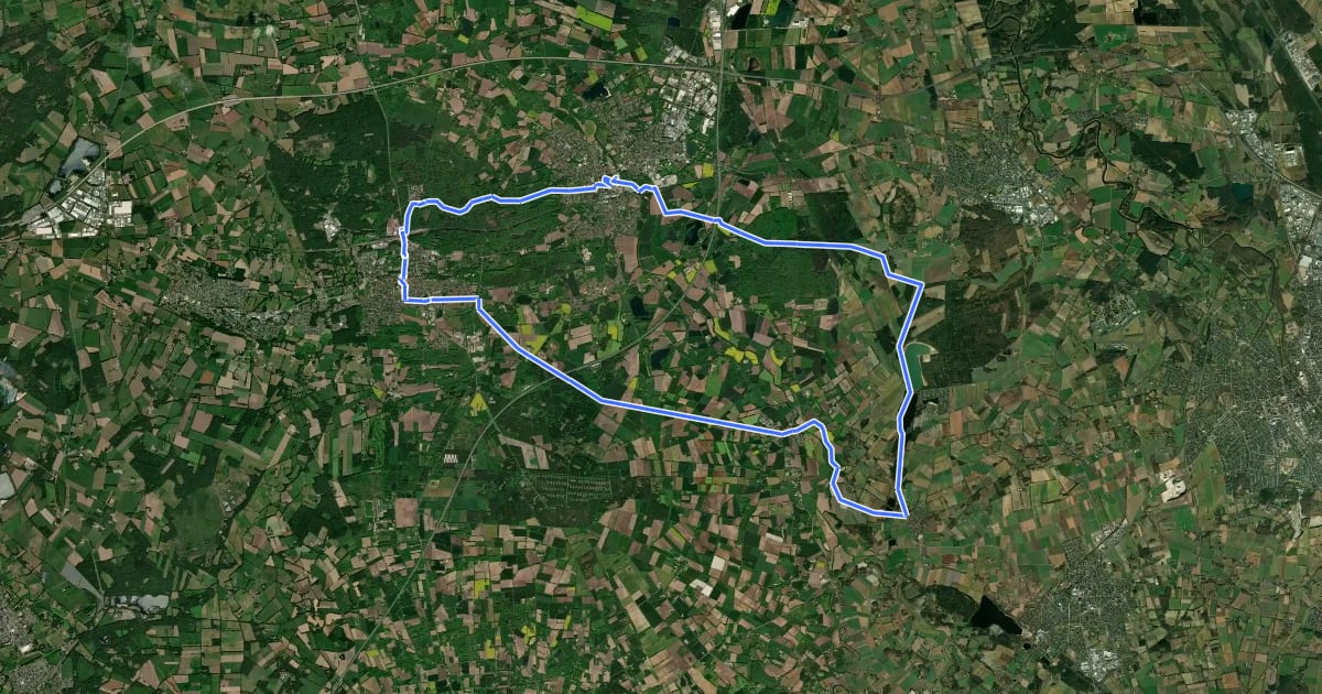Маршрут Grafschafter Fietsentour, Rundroute 3 на спутниковом снимке