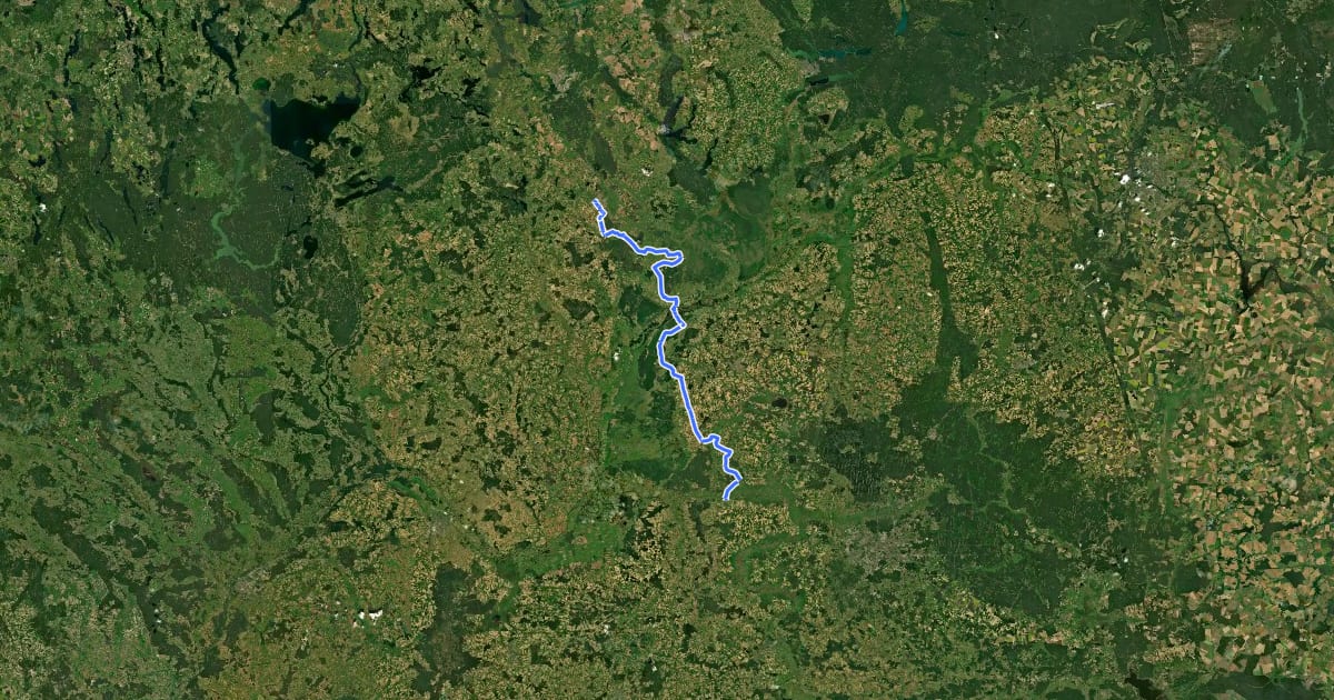 Маршрут Grajewo - Osowiec-Twierdza - Trzcianne - Tykocin на спутниковом снимке