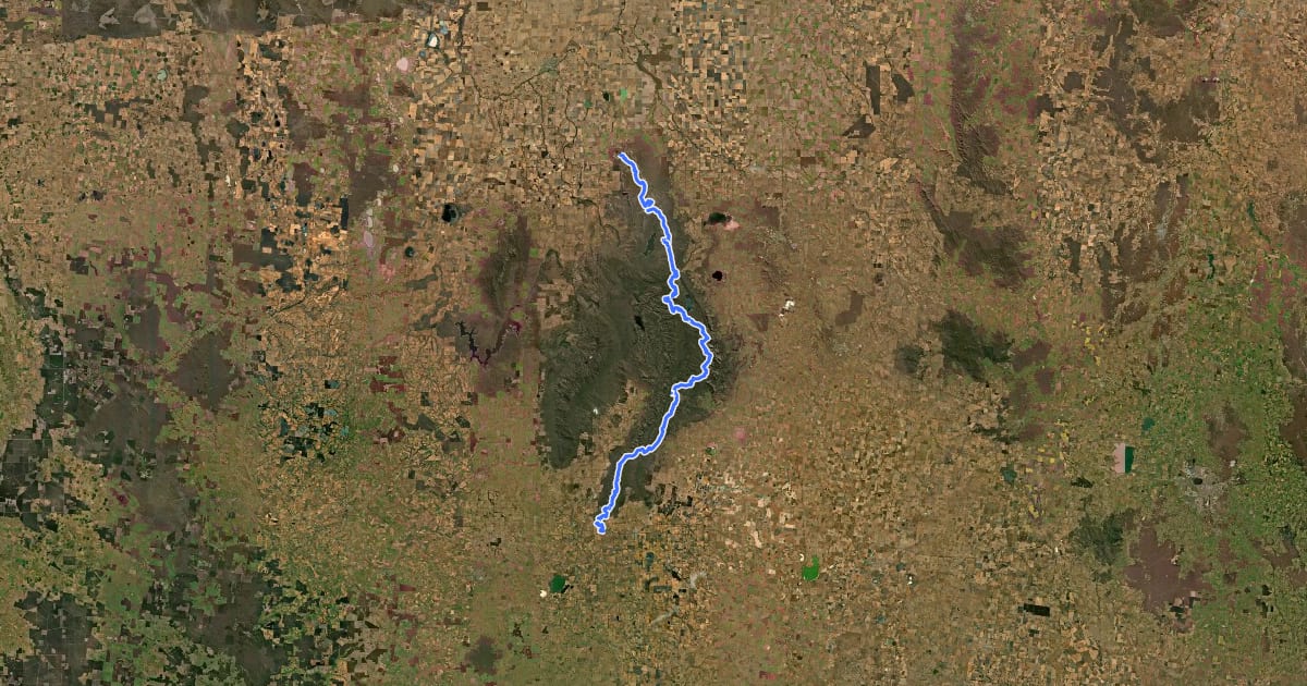 Маршрут Grampians Peaks Trail на спутниковом снимке