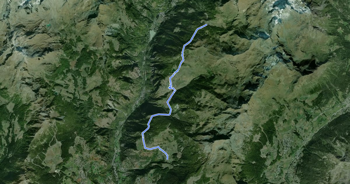 Маршрут Gran Balconata del Cervino - Stage 5 на спутниковом снимке