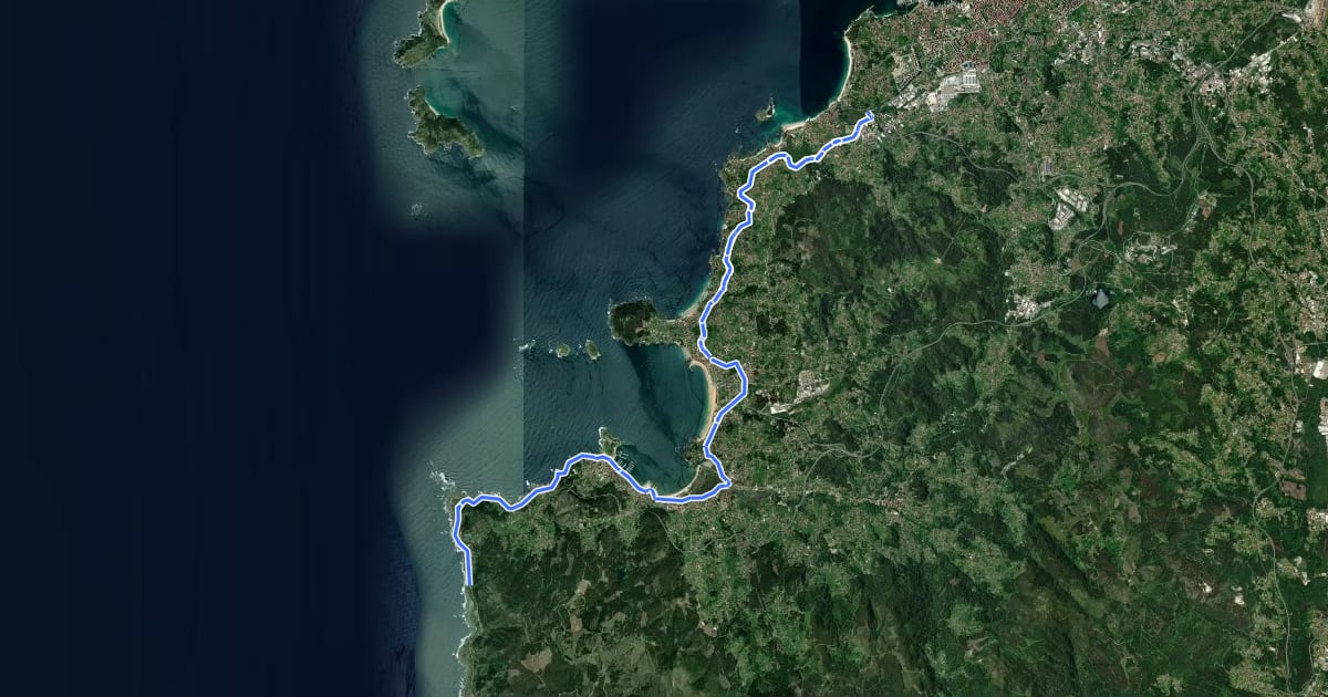Маршрут Gran Carril Litoral на спутниковом снимке