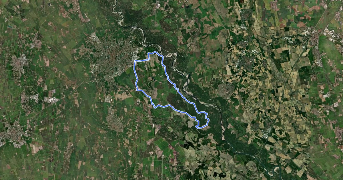Маршрут Gran Giro della Sforzesca на спутниковом снимке