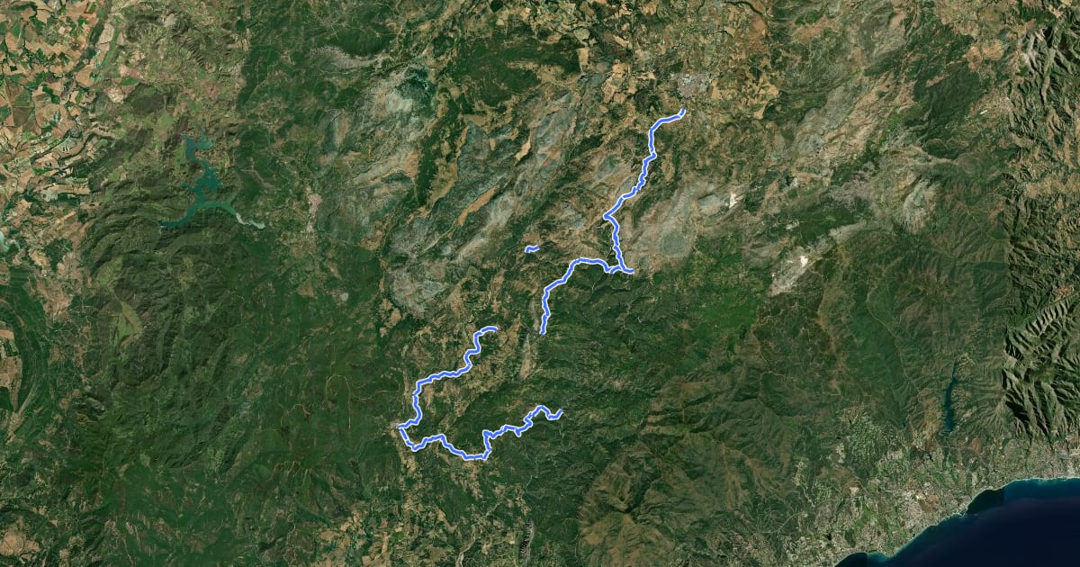 Маршрут Gran Senda de la Serrania de Ronda на спутниковом снимке