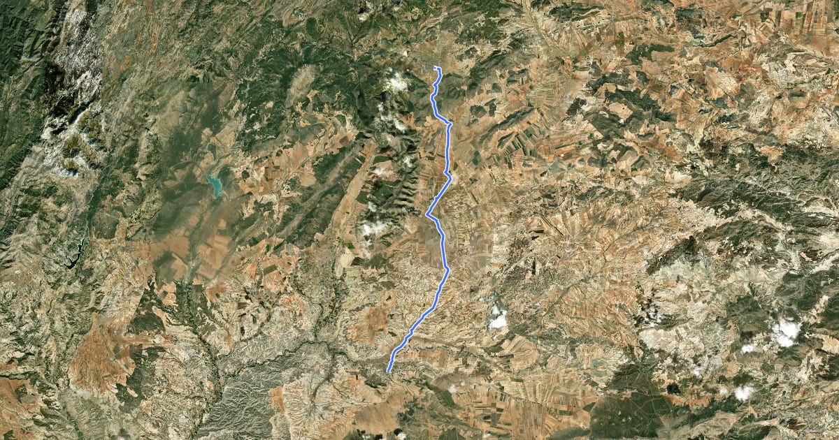 Маршрут Gran Senda Primeros Pobladores (5/6) на спутниковом снимке