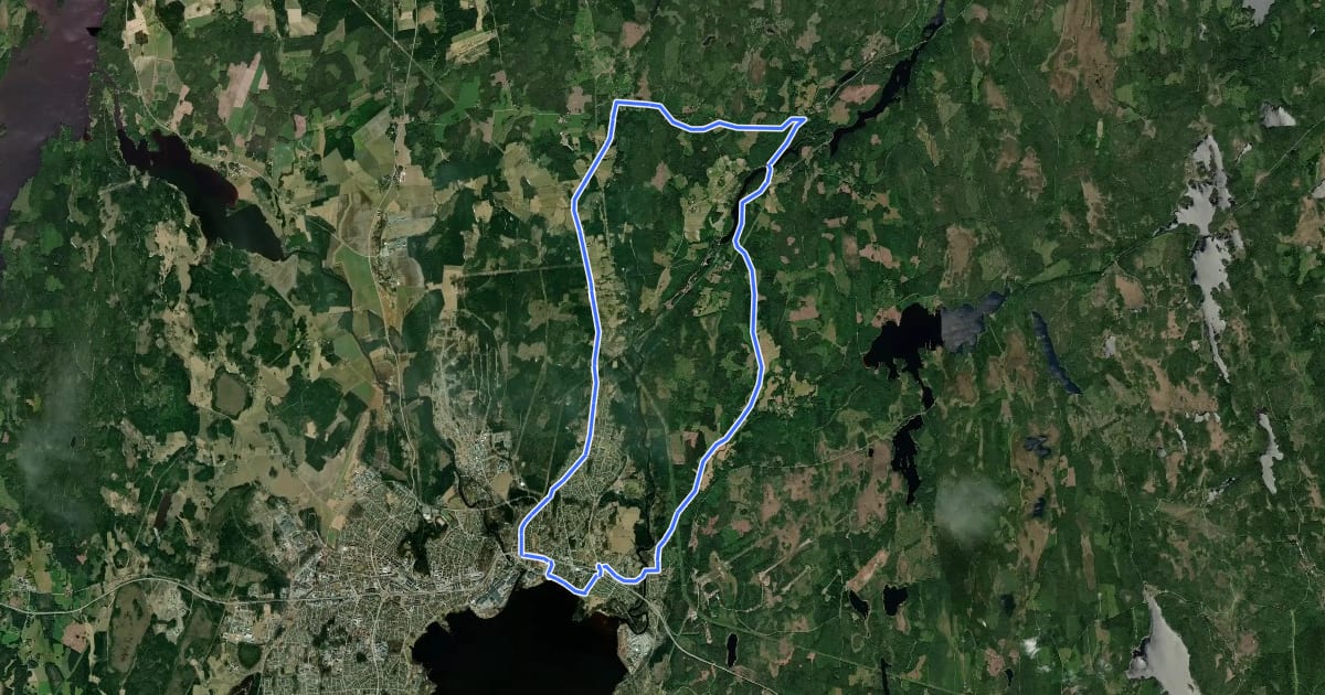 Маршрут Granbergsdalsrundan на спутниковом снимке