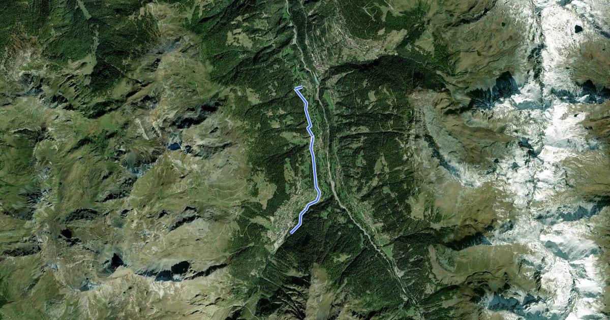 Маршрут Grand Bisse de St-Jean на спутниковом снимке