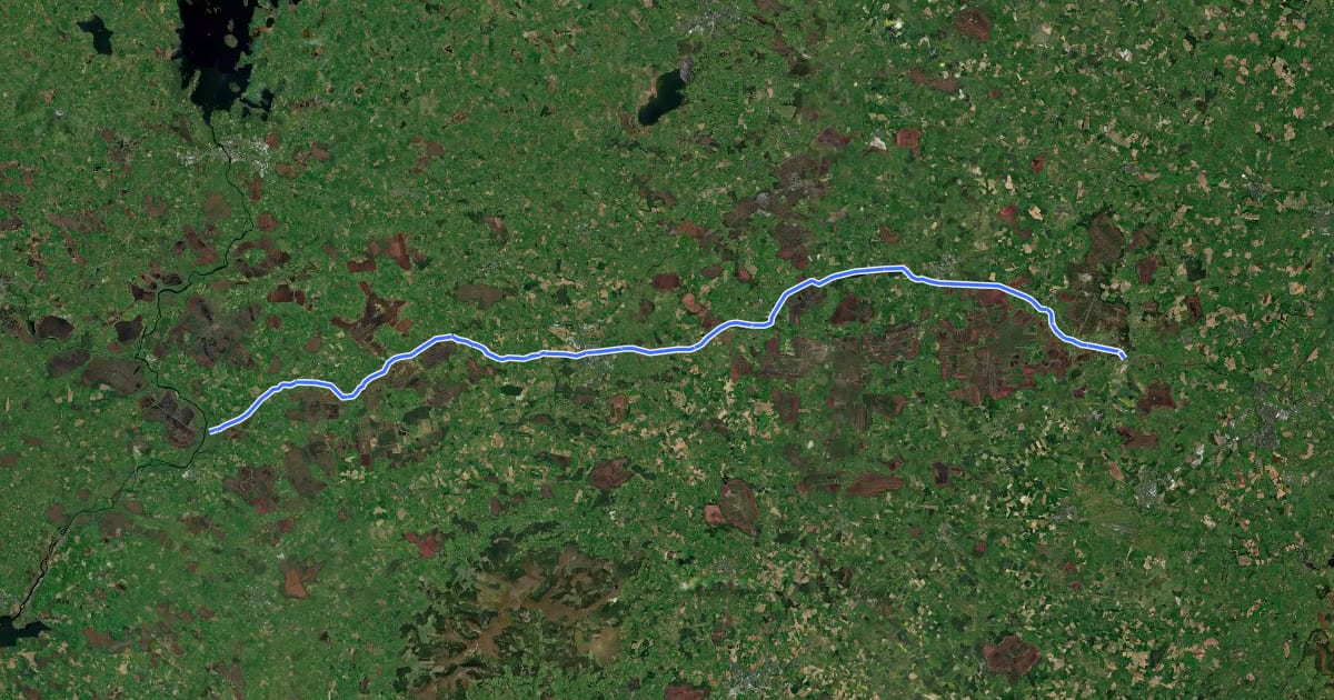 Маршрут Grand Canal Greenway на спутниковом снимке