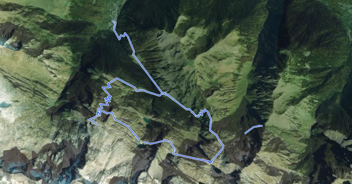 Маршрут Grand circuit des lacs via le refuge du Maupas на спутниковом снимке