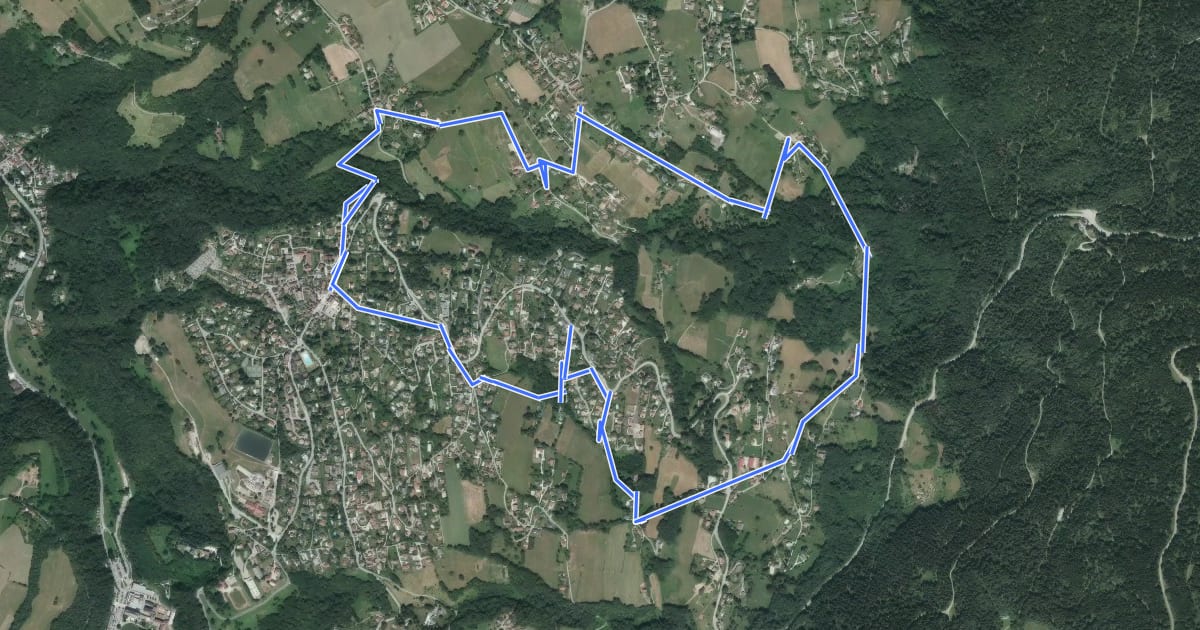 Маршрут Grand Circuit du Roux на спутниковом снимке