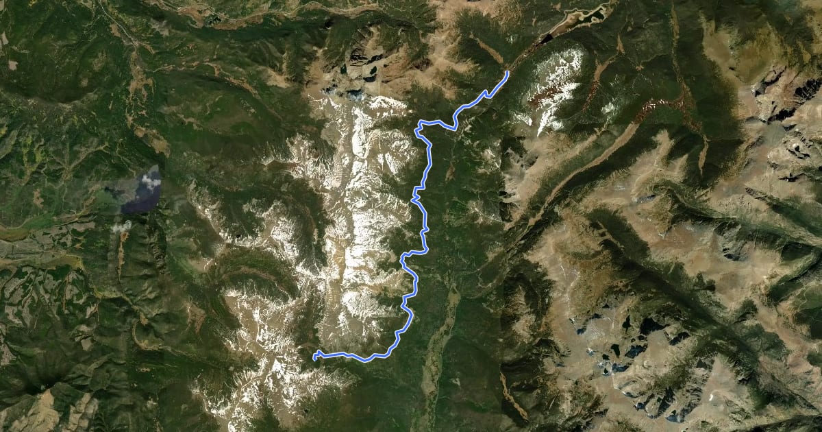 Маршрут Grand Ditch Trail на спутниковом снимке
