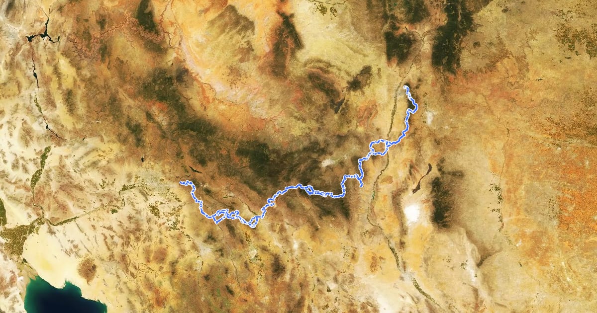 Маршрут Grand Enchantment Trail на спутниковом снимке
