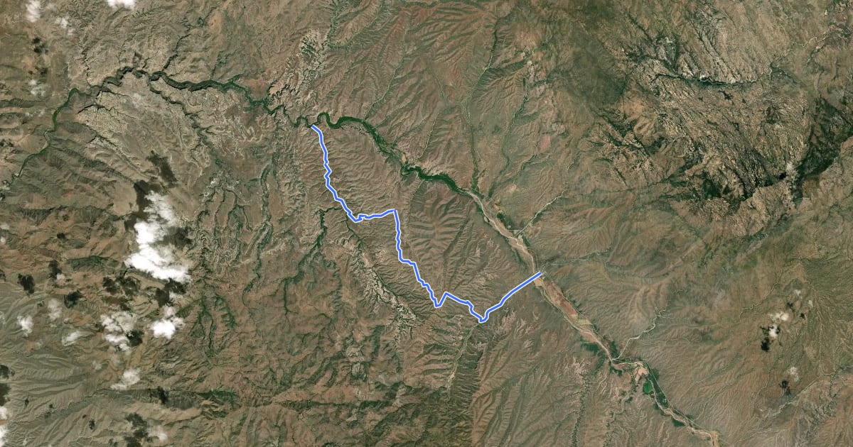 Маршрут Grand Enchantment Trail Alternative 8A на спутниковом снимке