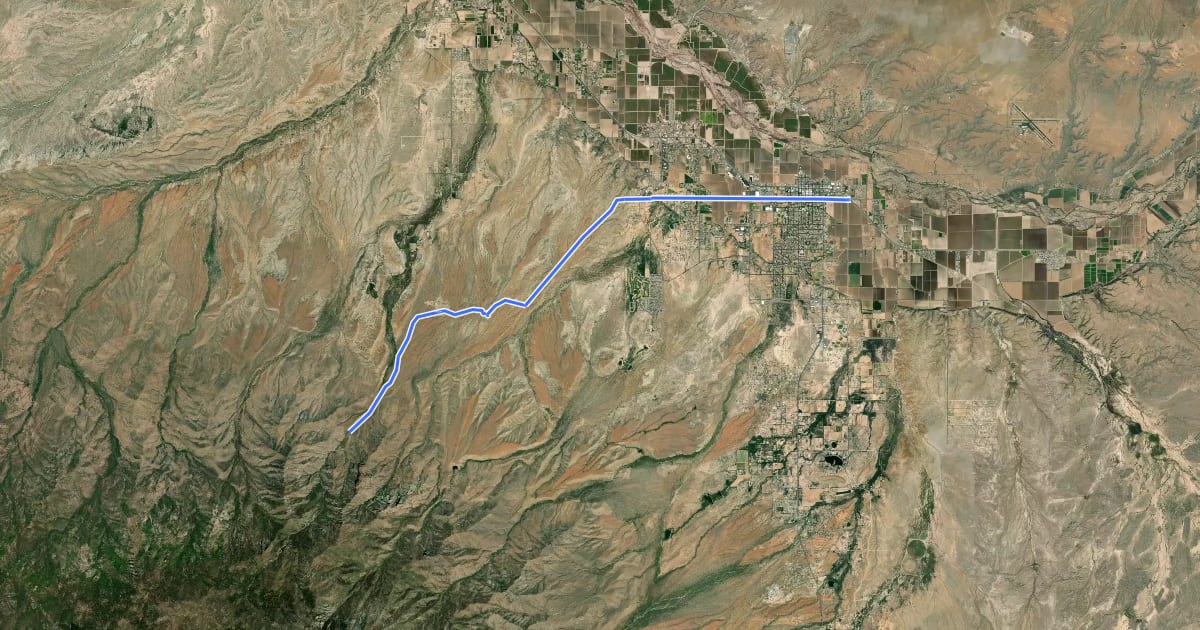 Маршрут Grand Enchantment Trail Segment 11: Gila Valley South на спутниковом снимке