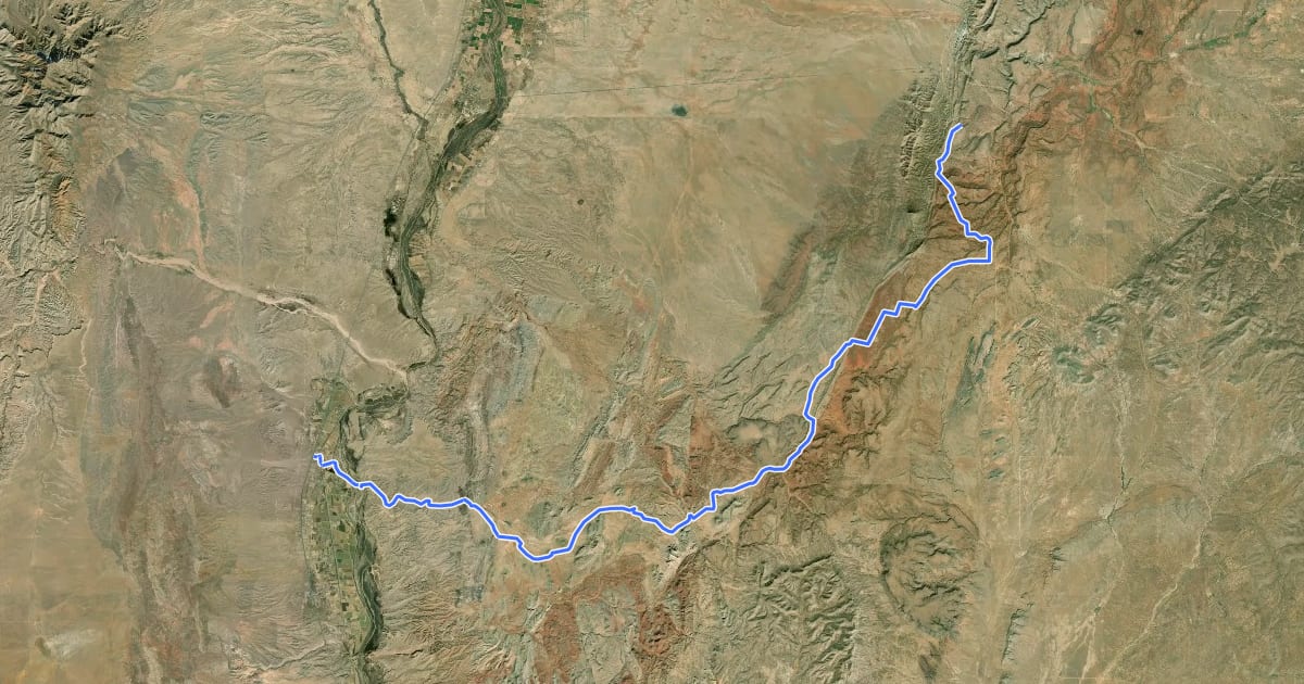 Маршрут Grand Enchantment Trail Segment 33: Sevilleta Trace на спутниковом снимке
