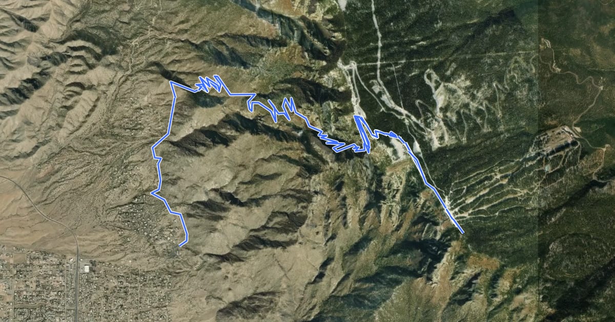 Маршрут Grand Enchantment Trail Segment 39: Sandia Crest на спутниковом снимке