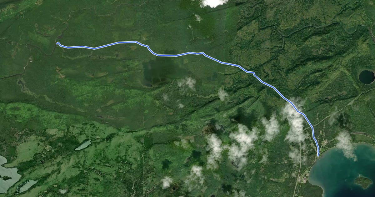Маршрут Grand Portage Trail на спутниковом снимке