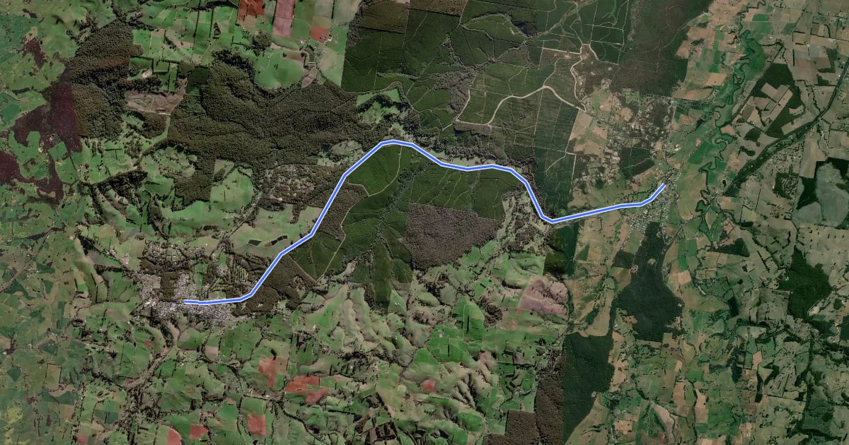 Маршрут Grand Ridge Rail Trail на спутниковом снимке