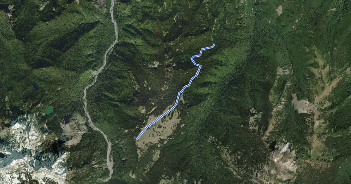Маршрут Grand Ridge via Lake Eleanor на спутниковом снимке