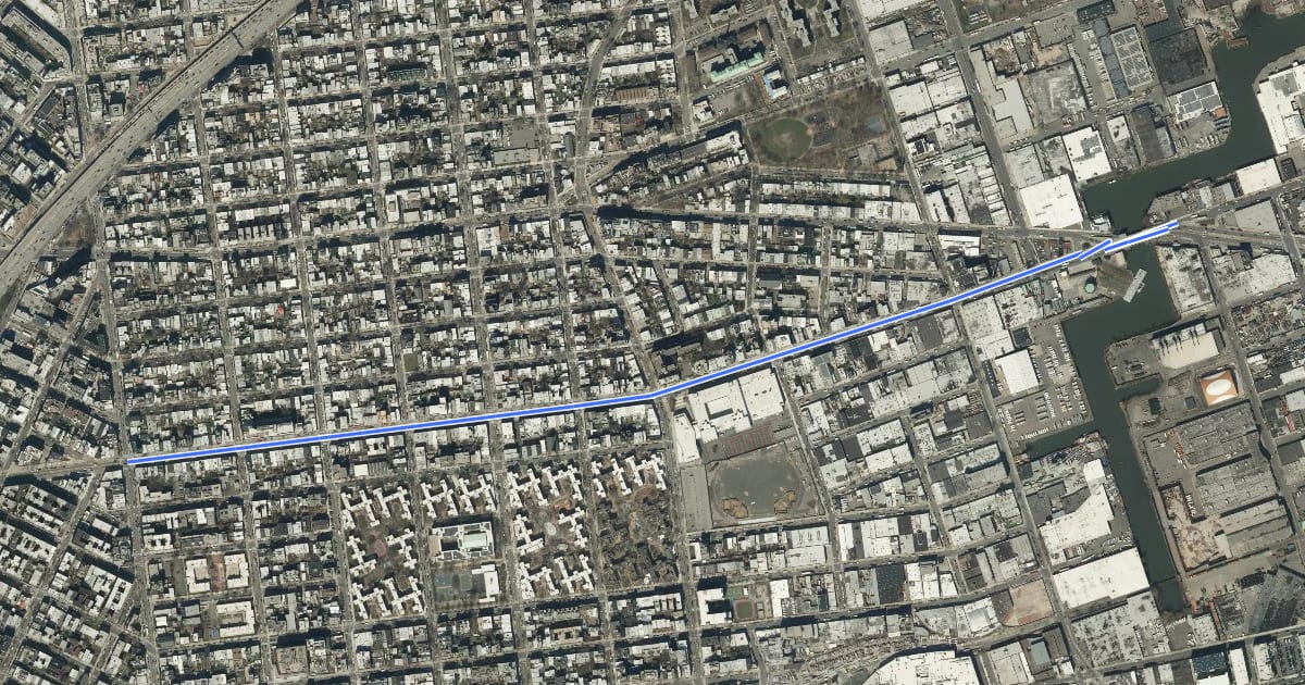 Маршрут Grand Street на спутниковом снимке
