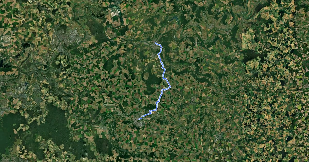 Маршрут Grand Tour de Paris, La Ferté-sous-Jouarre - Coulommiers на спутниковом снимке