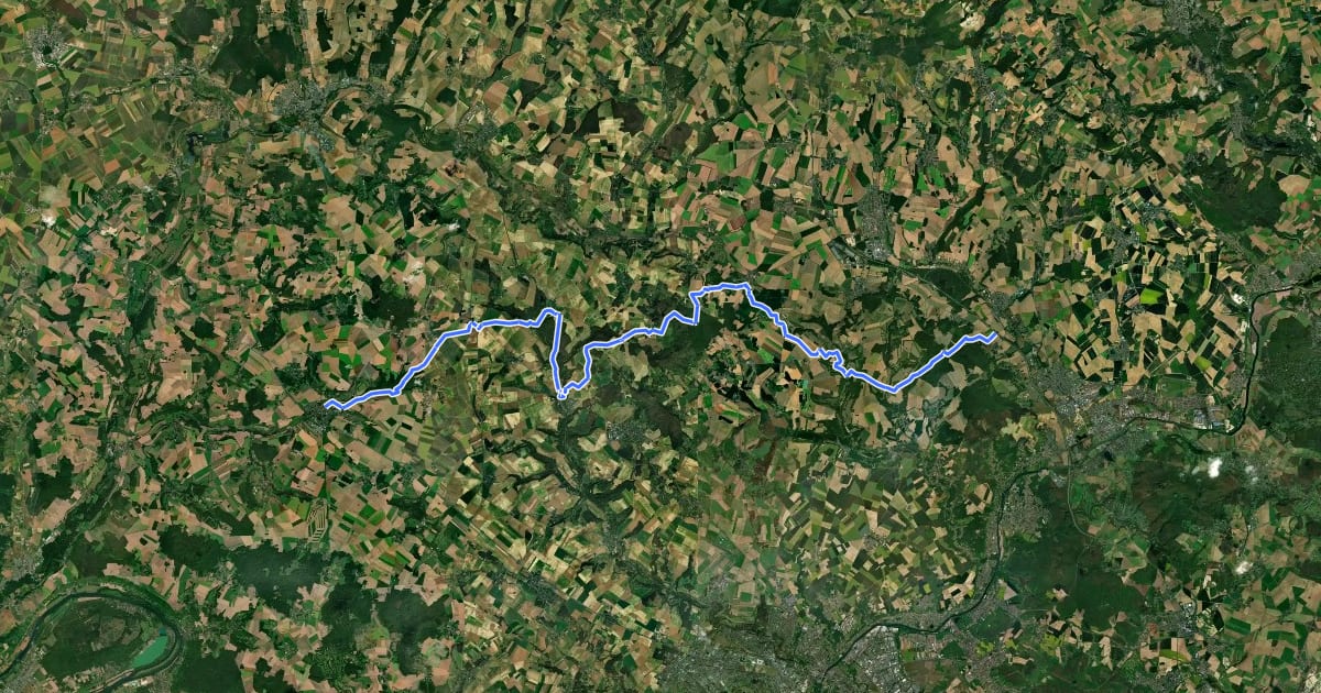 Маршрут Grand Tour de Paris, Magny-en-Vexin - Montagny-Prouvaire на спутниковом снимке