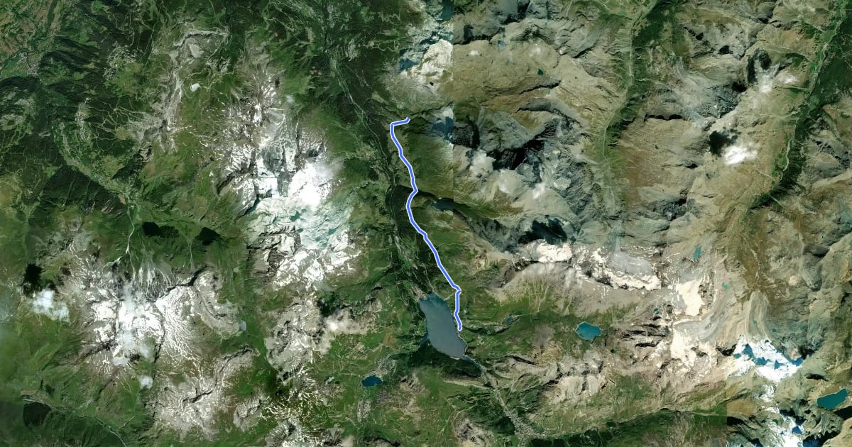 Маршрут Grand Tour de Tarentaise - 3. Le Monal -> Le Villaret du Nial на спутниковом снимке