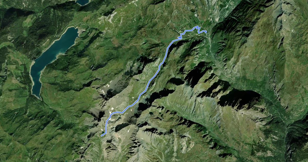 Маршрут Grand Tour de Tarentaise 3. Refuge de Presset -> Les Chapieux на спутниковом снимке