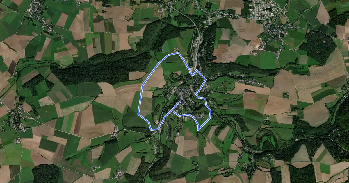 Маршрут Grand Tour de Walcourt на спутниковом снимке