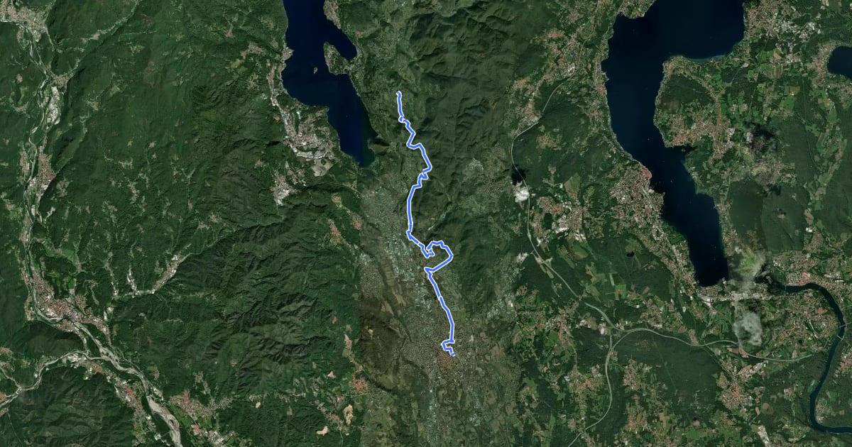 Маршрут Grand Tour del Lago d'Orta - Tappa 1 на спутниковом снимке