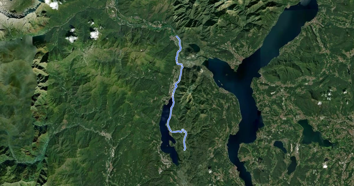 Маршрут Grand Tour del Lago d'Orta - Tappa 2 на спутниковом снимке