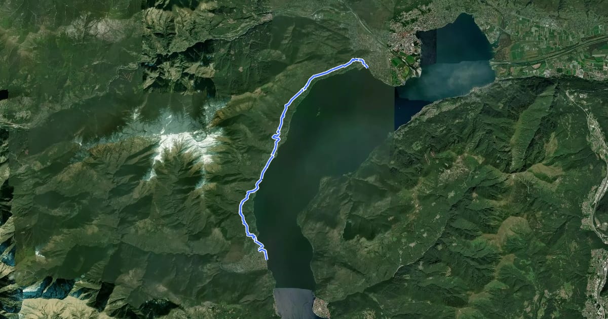 Маршрут Grand Tour del Lago Maggiore ® - Tappa 10 - Ascona (CH) - Cannobio на спутниковом снимке