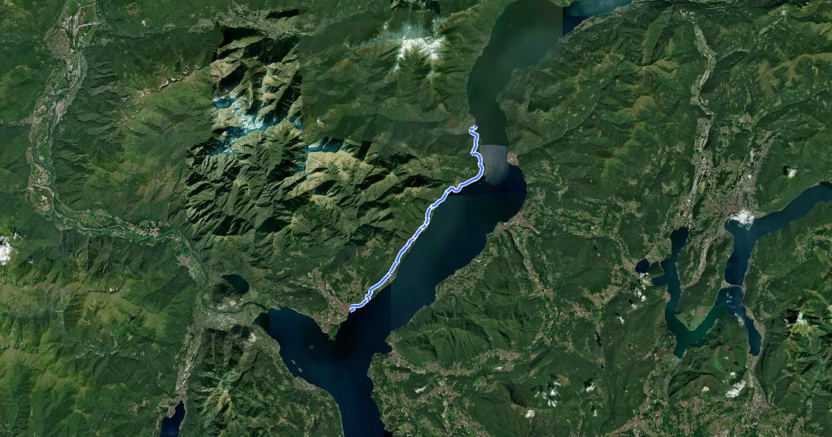 Маршрут Grand Tour del Lago Maggiore ® - Tappa 11 - Cannobio - Verbania lntra на спутниковом снимке
