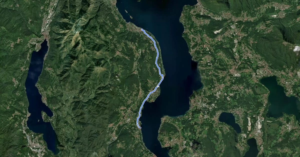 Маршрут Grand Tour del Lago Maggiore ® - Tappa 2 - Stresa - Meina на спутниковом снимке