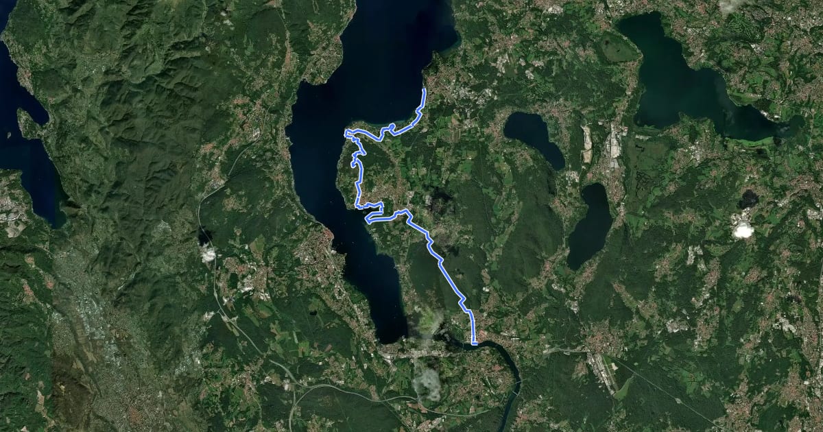 Маршрут Grand Tour del Lago Maggiore ® - Tappa 4 - Sesto Calende - lspra на спутниковом снимке