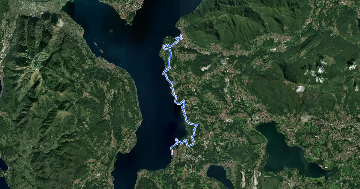Маршрут Grand Tour del Lago Maggiore ® - Tappa 5 - Ispra - Laveno на спутниковом снимке