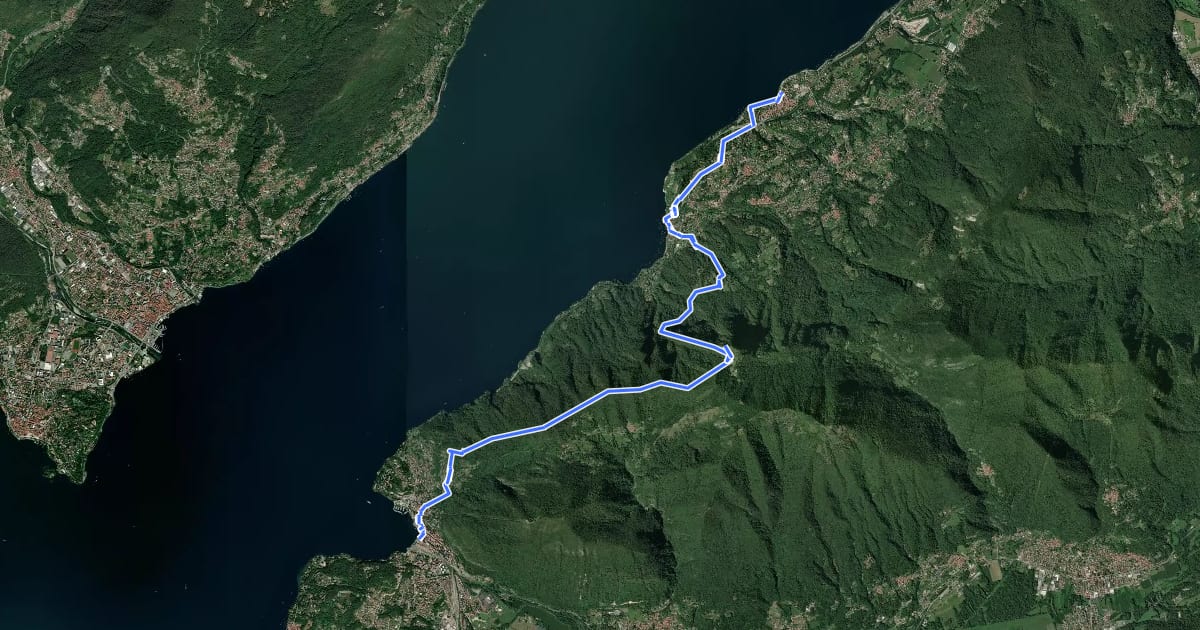 Маршрут Grand Tour del Lago Maggiore ® - Tappa 6 - Laveno - Porto Valtravaglia на спутниковом снимке