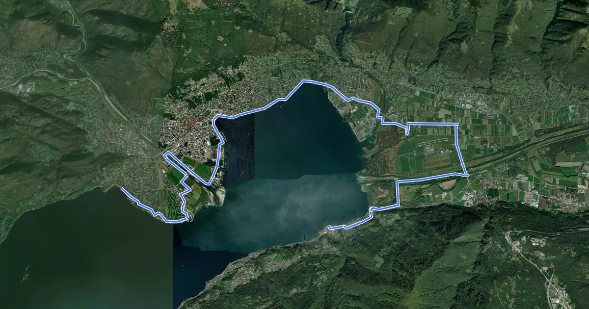 Маршрут Grand Tour del Lago Maggiore ® - Tappa 9 - Vira Gambarogno (CH) - Ascona (CH) на спутниковом снимке
