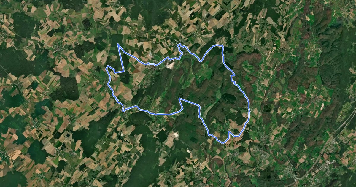 Маршрут Grand Tour des Monts de Gy на спутниковом снимке